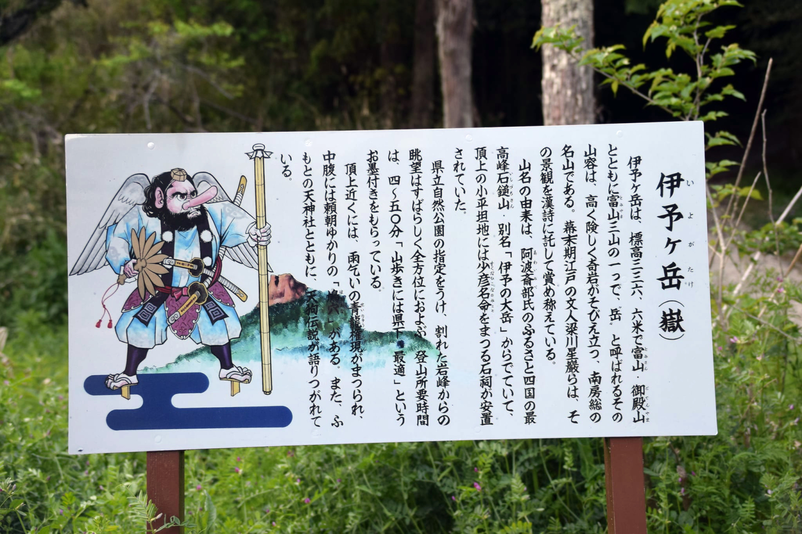 伊予ヶ岳の看板