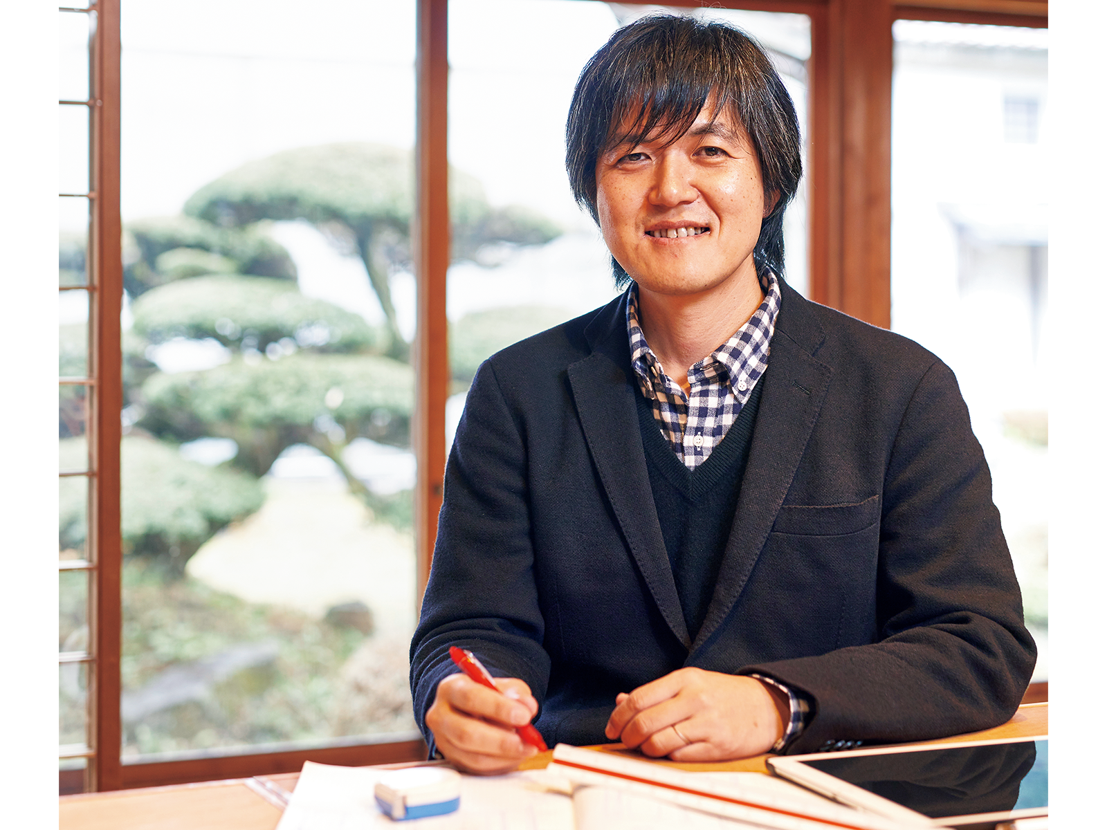 設計を担当した宇田川孝浩さん。『みらいと』のリノベーションは、元々民家が持っている性質を発見していくプロセスだったという。