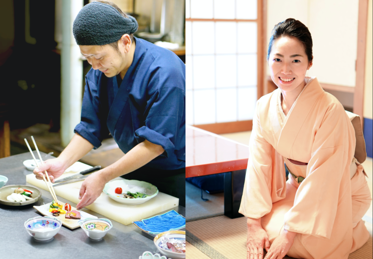 左から若旦那と若女将