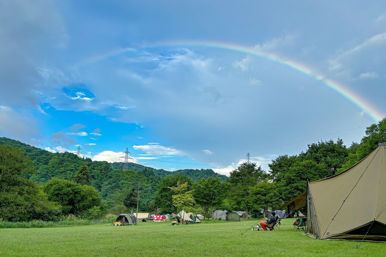 山に囲まれたみやぎ蔵王きららの森キャンプ場