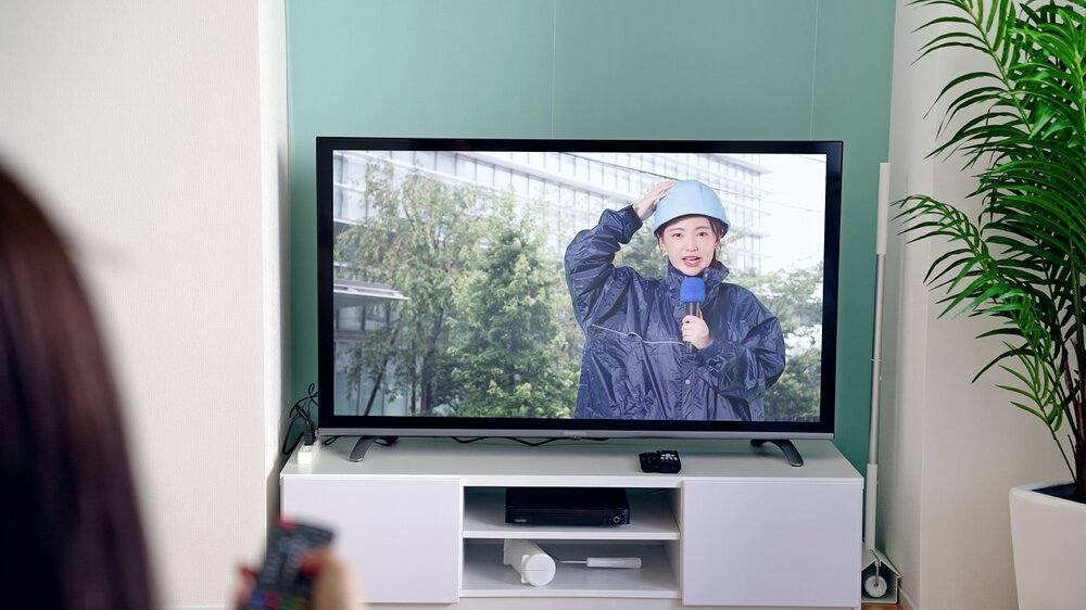 台風のテレビ中継