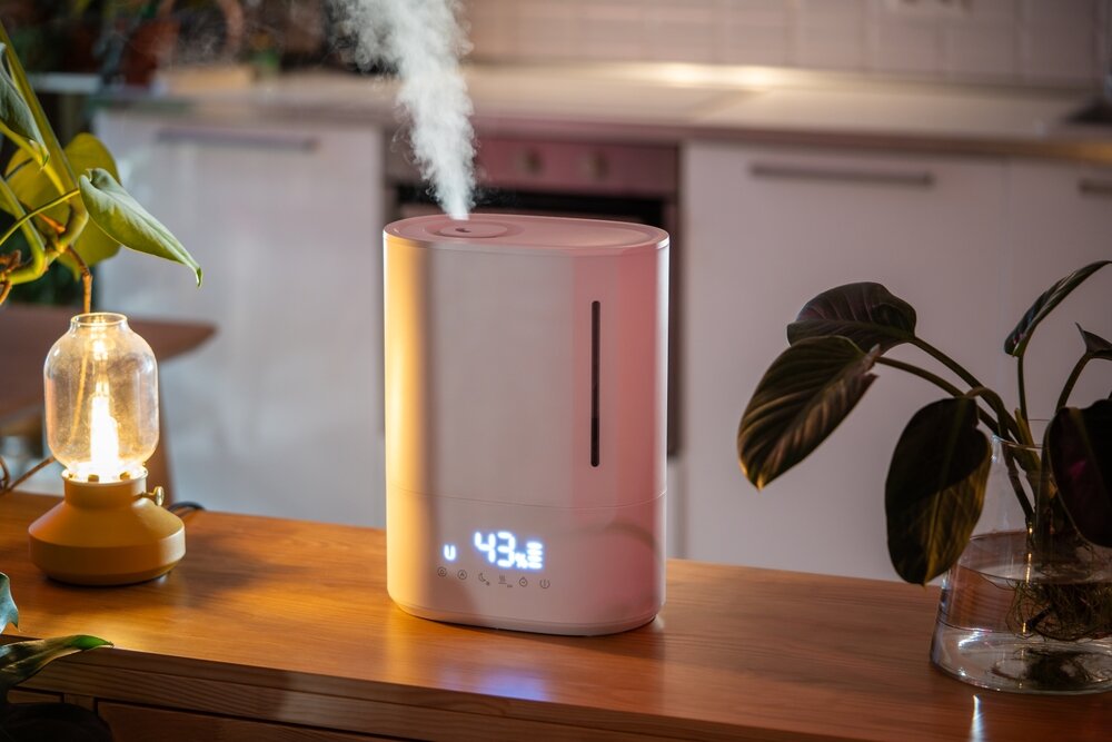 キッチンに設置された加湿器