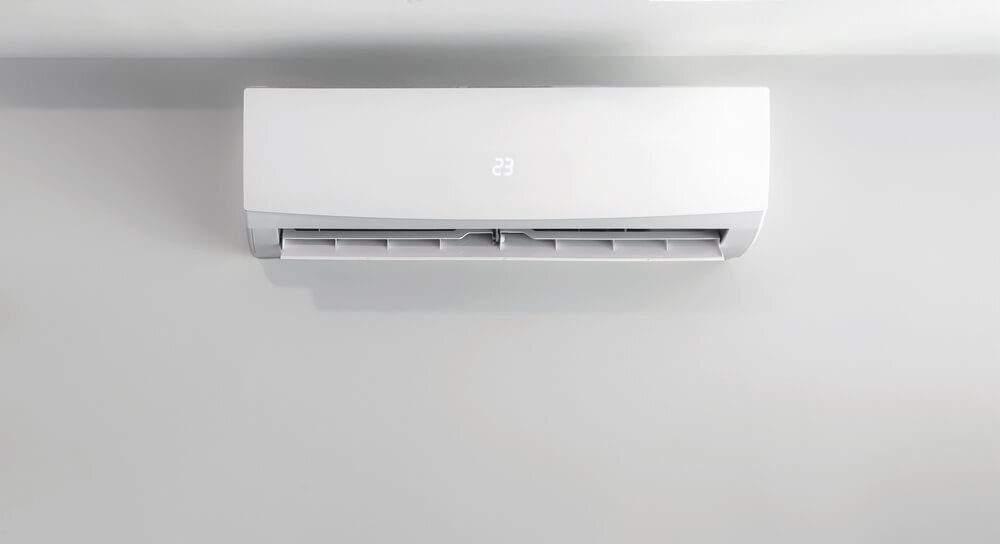 壁に設置されたエアコン