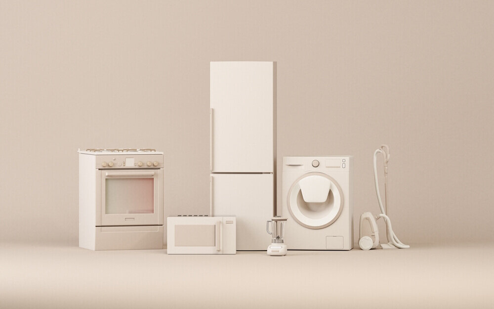 白い家電のセット