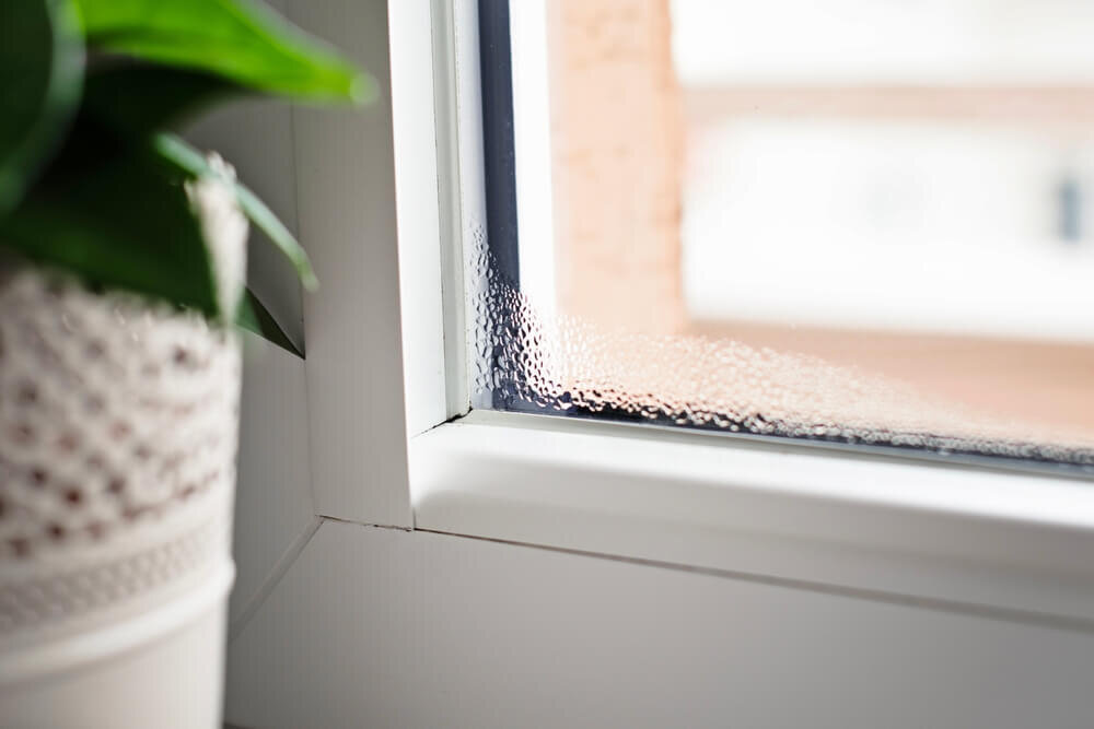 結露した窓