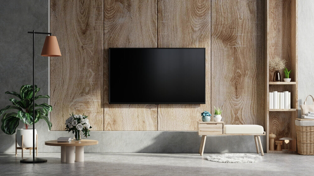 壁掛けテレビのある部屋
