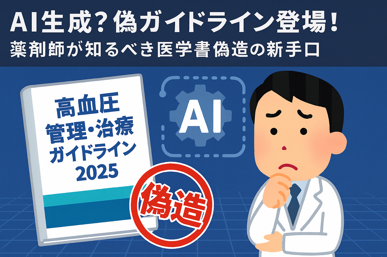 AI生成？偽ガイドライン登場！薬剤師が知るべき医学書偽造の新手口