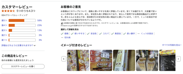 Amazonカスタマーレビューの参考