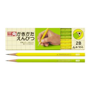 Amazon | 三菱鉛筆 かきかた鉛筆 三角軸 2B 黄緑 1ダース (50769)