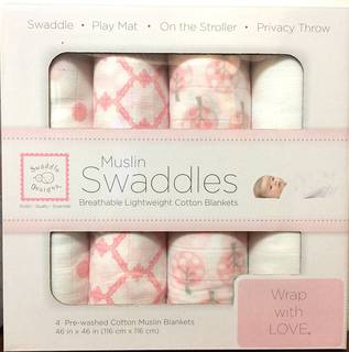 Amazon | スワドルデザインズ (SwaddleDesigns) おくるみ モスリン ピンク 4枚セット (93973)