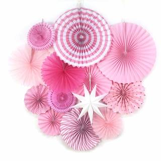 Amazon.co.jp: SUNBEAUTY ペーパーファン 結婚式 誕生日 飾り付けセット (102198)