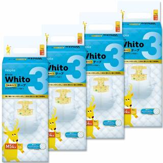 Amazon | 【ケース販売】 ネピア Whito テープ Mサイズ(6~11Kg) 3時間タイプ 216枚(54枚×4パック) (107167)