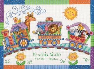 Amazon | ディメンションズ クロスステッチ 刺繍キット“誕生記録・かわいい列車” (116975)