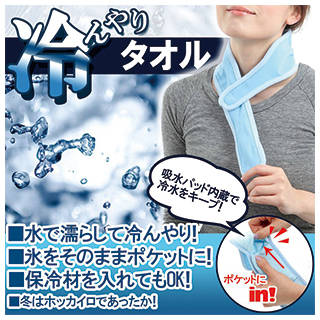Amazon|熱中症 保冷材を入れれる 冷んやりタオル (117113)