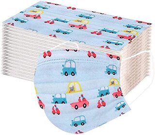 Amazon | 子供用 マスク【AXBdoll】可愛い乗用車の絵柄 保護マスク 子供使い捨て 3層構造 (50枚入/ 子供用, 乗用車の絵柄) (133766)