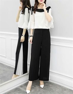 Amazon | EASONDDD セットアップ レディース パーティードレス パンツ スーツ (134342)