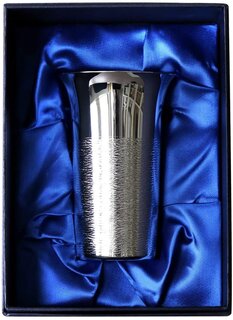 Amazon.co.jp: 退職祝い 人気 高級銀製 ビール タンブラー Lサイズ 200ml (134801)