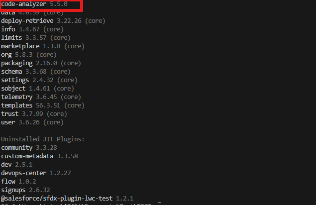 赤枠内にcode-analyzerと表示されている(数...