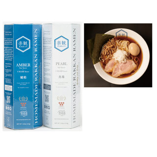 【関西】読者プレゼント　E.Homemade RAKKAN Ramen 琥珀（醬油味）・真珠（塩味）各2食セット