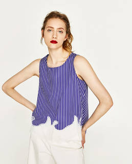 コンビネーションストライプトップス - すべてを見る-シャツ ブラウス-レディース | ZARA 日本 (4898)