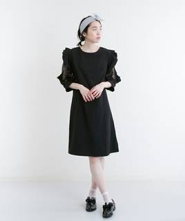 レーススリットラッフルスリーブワンピース|merlot plus(メルロープリュス)のファッション通販 - ZOZOTOWN (4915)