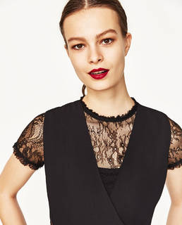 コントラストレースオールインワン - オ-ルインワン-レディース | ZARA 日本 (5786)