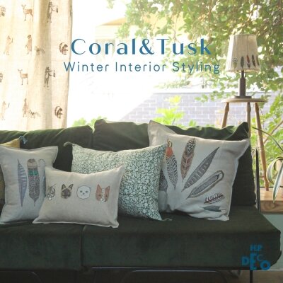 H.P deco Coral&Tusk クッション H.P.DECO】CORAL&TUSK LIMITED EDITION コーラル・アンド