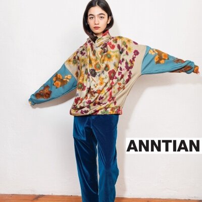 ANNTIAN アンティアン ペイント クルーネックスウェット アッシュペー f4327551-9e3d-4762-ab8e-