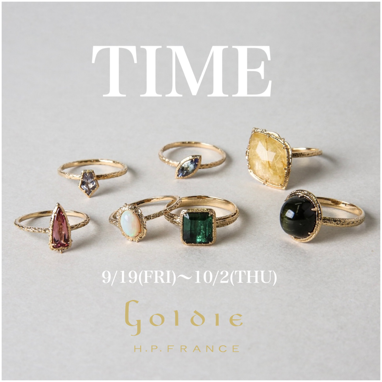 【goldie 新宿店】TIME 期間限定展開！！【9月19日(金)～10月2日(木)】