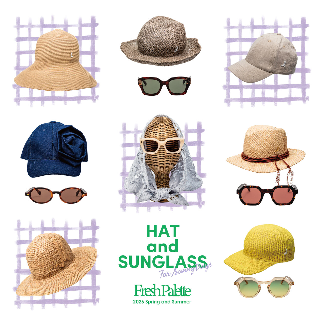 H.P.FRANCE 2026 SPRING&SUMMER -HAT AND SUNGLASS FOR SUNNY DAYS-