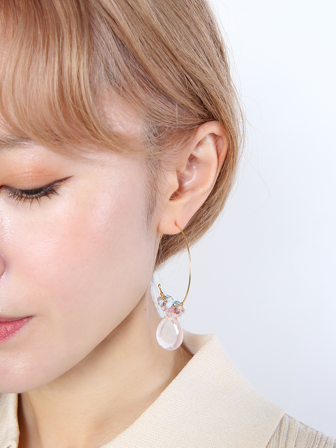 蟹*様 スイートピー SweetPea アッシュペーフランス フープ型片耳