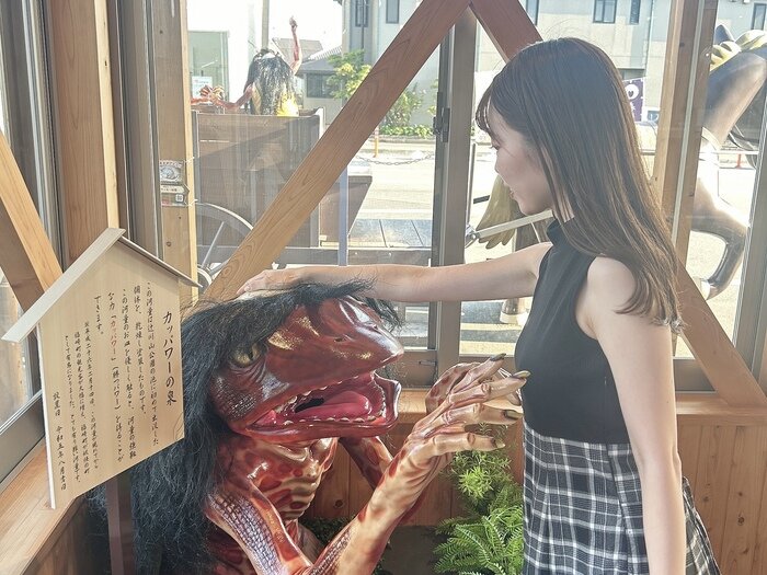 頭をなでるとカッパワーがもらえる