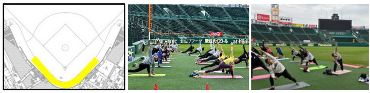 阪神甲子園球場　ヨガ　グローバルウェルネスデー　国際ヨガデー