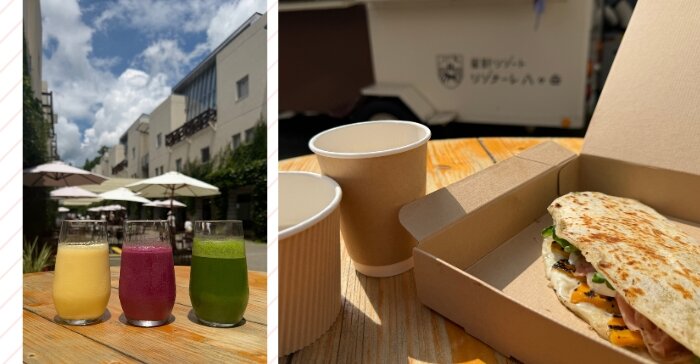 リゾナーレ八ヶ岳　丸ごと野菜のスムージー　夏野菜ピアディーナの青空モーニング