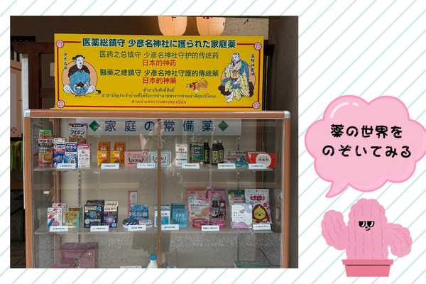 家庭薬の展示棚　