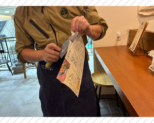 新聞紙で試し切り