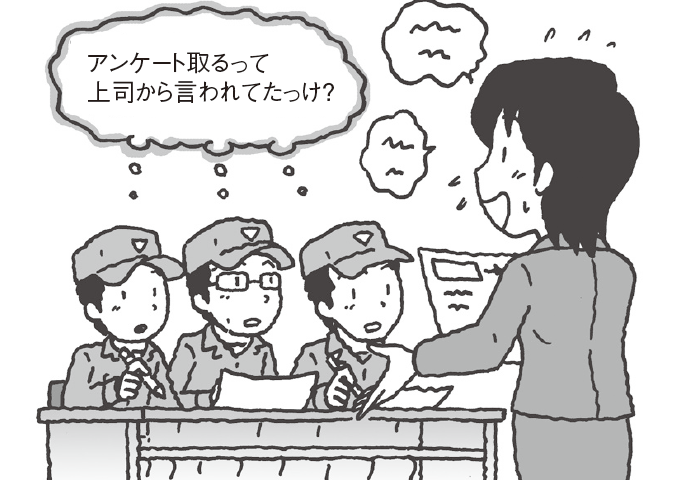 図 　友人の説明を聞きながら資料にメモする3 人のリーダー　