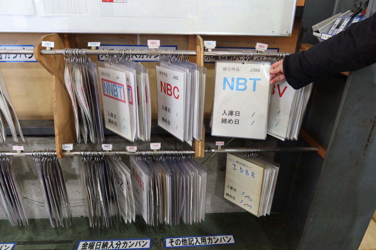 かんばん管理による預かり品の保管