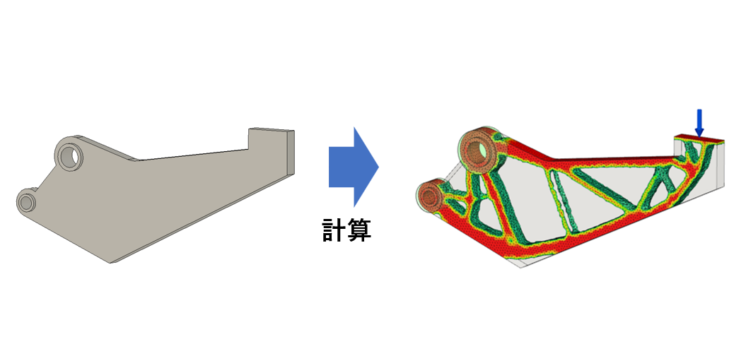 図8　Fusion 360 の「シェイプ最適化」を実行した例