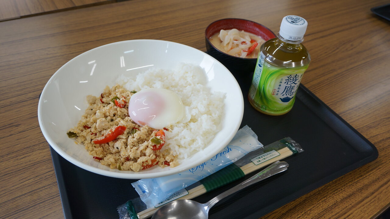 ガパオライスとトムヤムクンのセット。試食した社員からは「夏場の食欲がないときも食べやすい」との声が