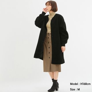 ボアコート。膝くらいまで丈があって、暖かく過ごせそう。...
