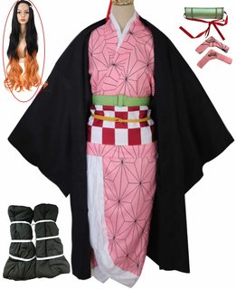 ウィッグ付 竈門禰豆子 コスプレ衣装 祭り仮装 コスチ...