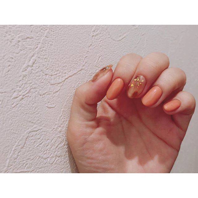 2019年春夏オレンジカラーのネイルデザイン50選気分が上がるオレンジ