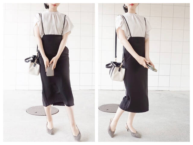 Gu 売り切れ間近 ジーユー新作 サスペンダー付きナロースカート が着まわし力抜群で大ヒットの予感 Witholのプチプラコーデ ユニクロ大好き桃山さん Withlabエディター With Online 講談社公式 恋も仕事もわたしらしく