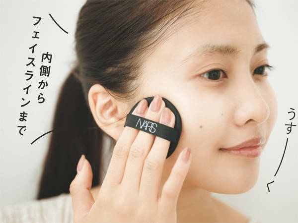 ---3.広い面はタッピング、輪郭はすべらすように