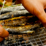 新鮮な川魚を手作り道具でこんがり焼こう!『野営流自在鉤と魚の塩焼き』