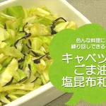 作業時間15分でアレンジ自在に!常備菜「キャベツとごま油塩昆布和え」のつくり方