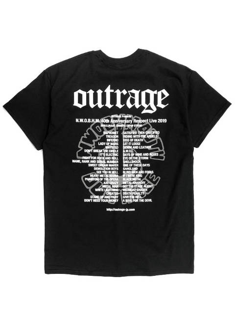 OUTRAGEのアナログ7インチEP『Axe Crazy』Tシャツ&パッチ実物画像公開&5/18ライヴのオープニングアクト決定
