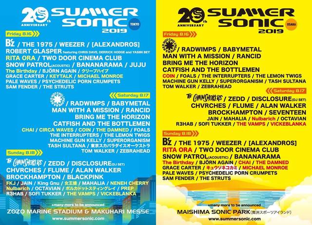 <SUMMER SONIC 2019>追加ラインナップが東京、大阪合わせて18組発表