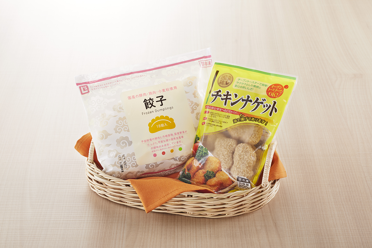 おいしさ実感セットBセットの餃子とチキンナゲット